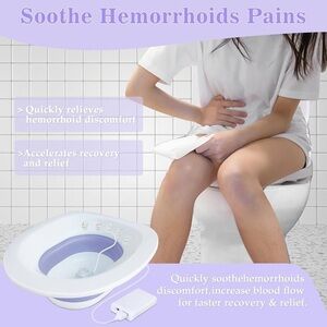 Portable White Sitz Bath for Hemorrhoid Relief